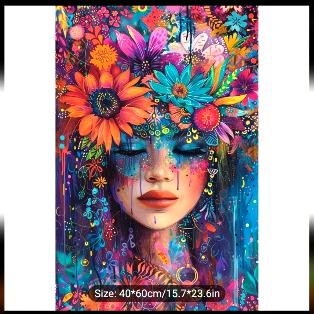 Vibrant GEM ART KIT - FLOWER PORTRAIT WALL DECOR